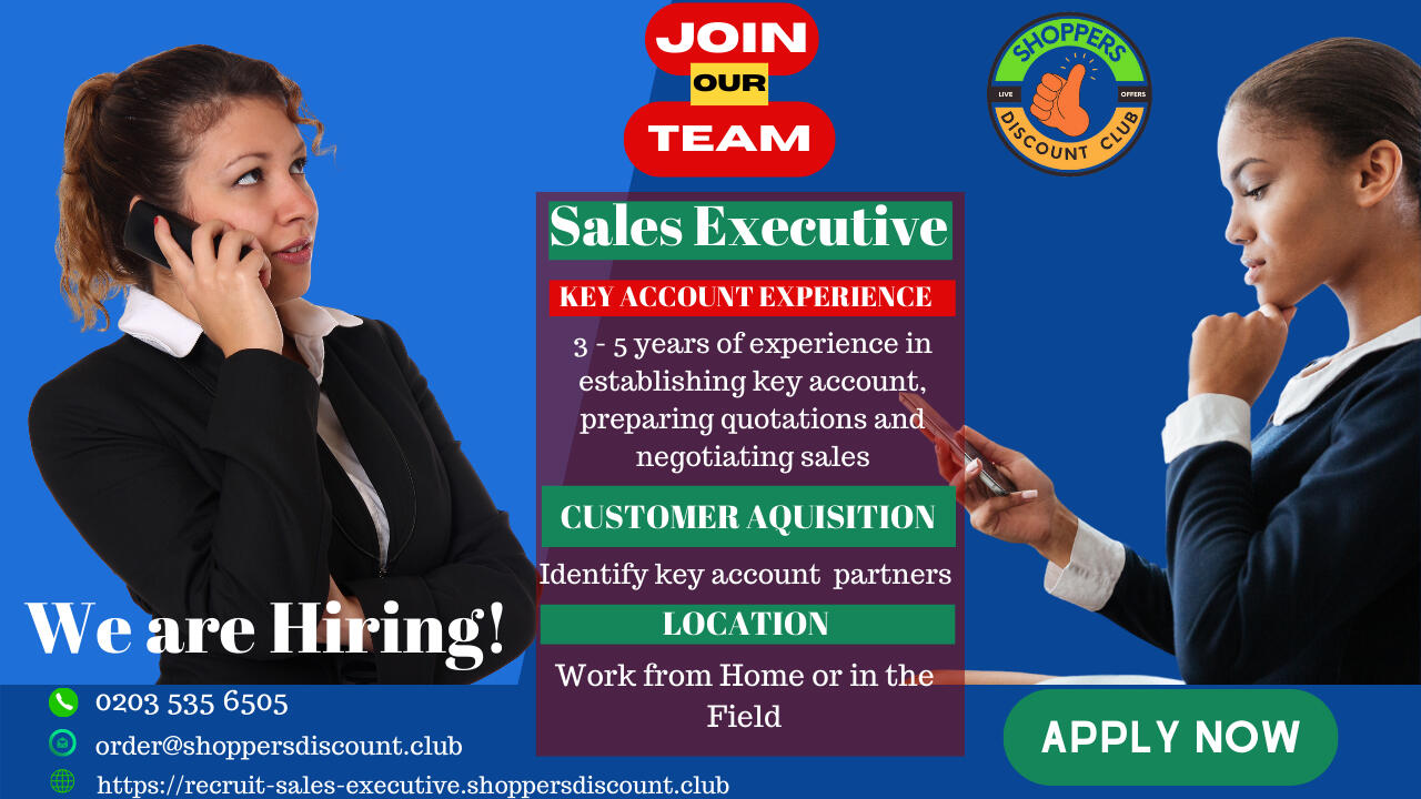 Sales Executive vacancy shoppers discount club